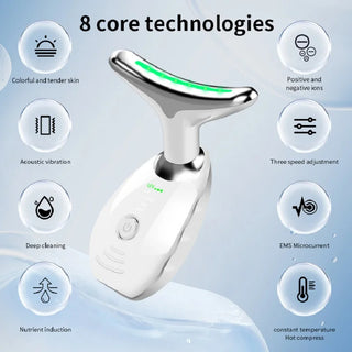 Colorful LED Photon Therapy Neck and Face Beauty Device | Anti-Wrinkle Lifting