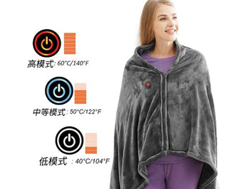 USB Heated Flannel Blanket – Winter Electric Body Warmer & Plush Shawl