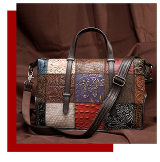 Premium Multi-Color Cowhide Leather Handbag – Elegant and Durable Design