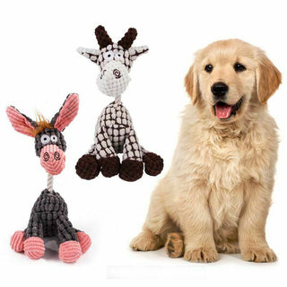 Soft and Durable Plush Dog Toy – Corduroy Squeaky Animal for Dogs