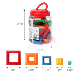 Kids Rainbow Tower Ring Set - Montessori Educational Building Blocks