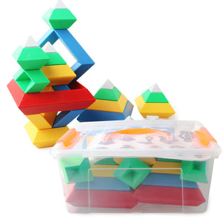 Kids Rainbow Tower Ring Set - Montessori Educational Building Blocks