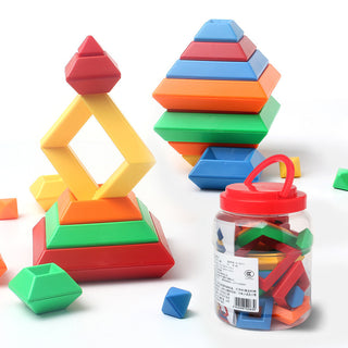 Kids Rainbow Tower Ring Set - Montessori Educational Building Blocks