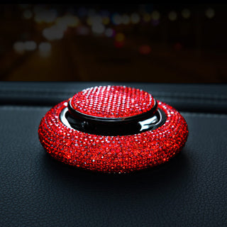 Diamond-Encrusted UFO Car Perfume Holder – Luxury Aromatherapy Metal Holder