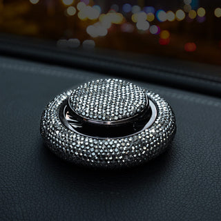 Diamond-Encrusted UFO Car Perfume Holder – Luxury Aromatherapy Metal Holder