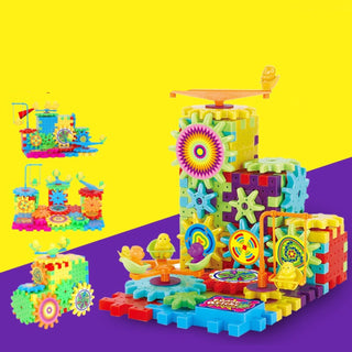 Electric Gears 3D Model Building Kits – Educational Plastic Brick Blocks for Kids