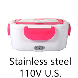 Kitchen Electric Heated Lunch Box - Stainless Steel Food Warmer for School, Car