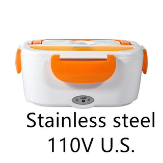 Kitchen Electric Heated Lunch Box - Stainless Steel Food Warmer for School, Car