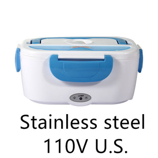 Kitchen Electric Heated Lunch Box - Stainless Steel Food Warmer for School, Car