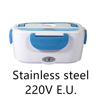 Kitchen Electric Heated Lunch Box - Stainless Steel Food Warmer for School, Car