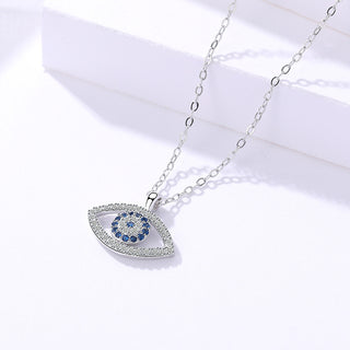 S925 Sterling Silver Evil Eye Necklace | European & American Style Eye Pendant