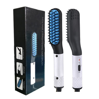 Multifunctional Hair Straightener & Beard Comb Brush for Men - Versatile Styling Tool