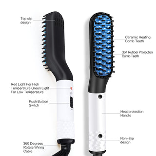 Multifunctional Hair Straightener & Beard Comb Brush for Men - Versatile Styling Tool