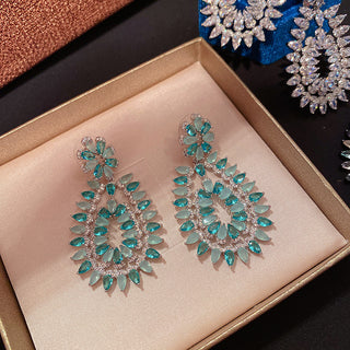 Elegant Micro-Set Colourful Zircon Drop Earrings –  Fashion Jewellery