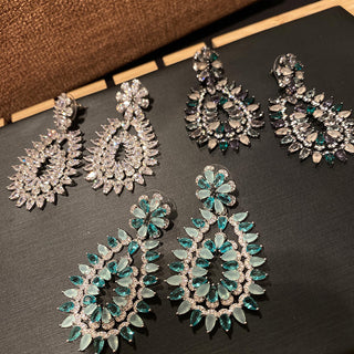 Elegant Micro-Set Colourful Zircon Drop Earrings –  Fashion Jewellery