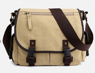 Men's Canvas Shoulder Bag – Casual Multifunctional Messenger Bag with Retro Style