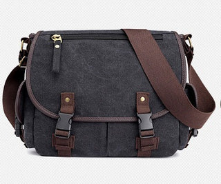 Men's Canvas Shoulder Bag – Casual Multifunctional Messenger Bag with Retro Style