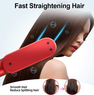 Wireless USB Hair Straightener Comb – Portable Rechargeable Styling Tool