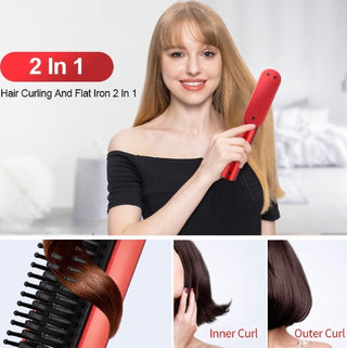 Wireless USB Hair Straightener Comb – Portable Rechargeable Styling Tool