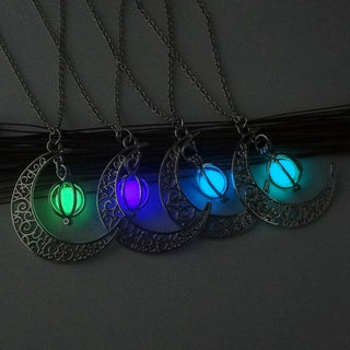 Fashion Moon Luminous Healing Stone Necklace  | Natural Glowing