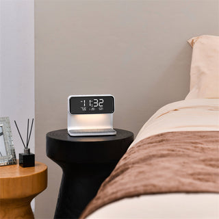 3-in-1 Wireless Charger Alarm Clock & Desk Lamp | Touch Control Dimmable Lighting