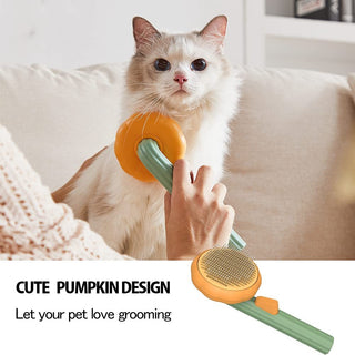 Pet Pumpkin Self-Cleaning Slicker Brush ,Grooming Tool for Loose  Tangled Hair