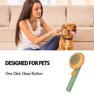 Pet Pumpkin Self-Cleaning Slicker Brush ,Grooming Tool for Loose  Tangled Hair