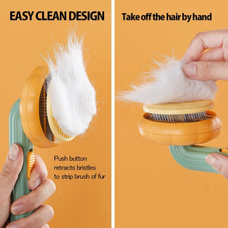 Pet Pumpkin Self-Cleaning Slicker Brush ,Grooming Tool for Loose  Tangled Hair