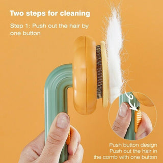 Pet Pumpkin Self-Cleaning Slicker Brush ,Grooming Tool for Loose  Tangled Hair