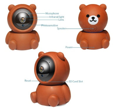 Bear Camera 1080P WiFi IP Camera - Auto Tracking, IR Night Vision  Camera