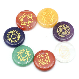 Seven Chakra Natural Stone Set - Polished Semi-Precious Crystals for Healing and Balance