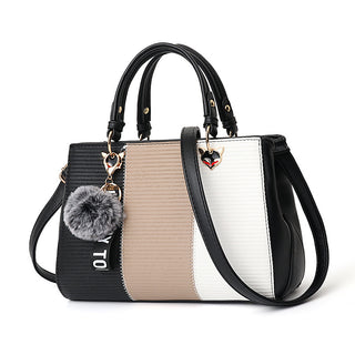 Stylish Women’s Hairball Ornaments Patchwork Handbag | Elegant Party Purse