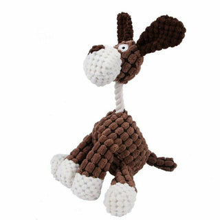 Soft and Durable Plush Dog Toy – Corduroy Squeaky Animal for Dogs