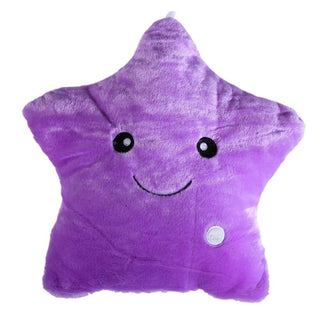 34CM LED Luminous Star Pillow - Colorful Plush Cushion for Kids