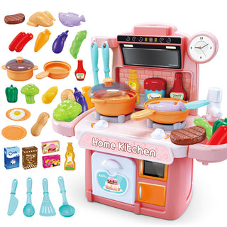 Large Play House Kitchen - 23PCS Interactive Toy Set for Kids