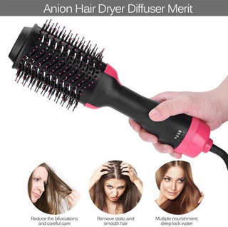 One-Step Electric Hair Dryer Comb – Multifunctional Straightener and Curler