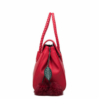 Lychee Pattern Leather Handbag for Women - Stylish and Durable