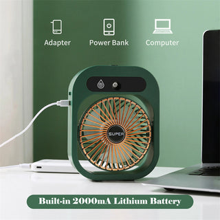 Portable USB Rechargeable Air Conditioning Fan & Humidifier for Home