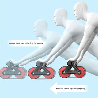 Double Wheel Abdominal Exerciser – Automatic Rebound Ab Wheel Roller