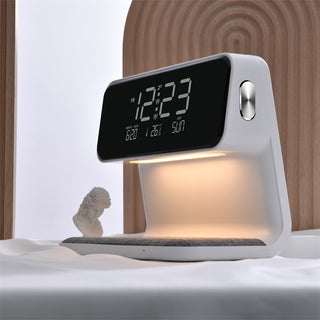 3-in-1 Wireless Charger Alarm Clock & Desk Lamp | Touch Control Dimmable Lighting