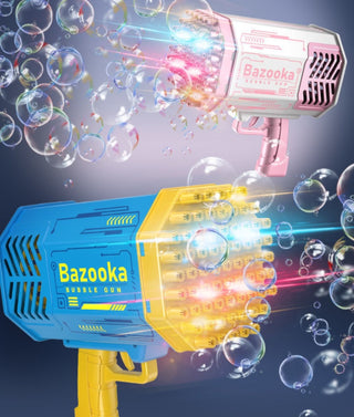 69-Hole Bubble Gun Rocket | Automatic Soap Bubble Machine with Lights for Kids