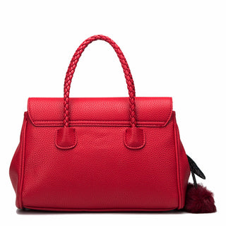 Lychee Pattern Leather Handbag for Women - Stylish and Durable