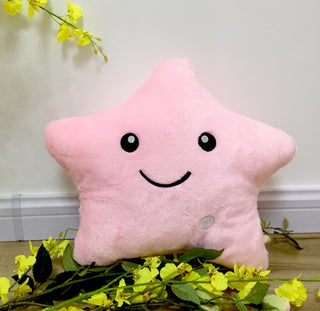 34CM LED Luminous Star Pillow - Colorful Plush Cushion for Kids