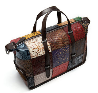 Premium Multi-Color Cowhide Leather Handbag – Elegant and Durable Design