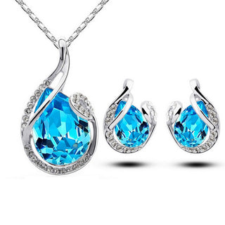 Elegant Alloy Jewelry Set: Electroplated Collar Necklace & Matching Earrings