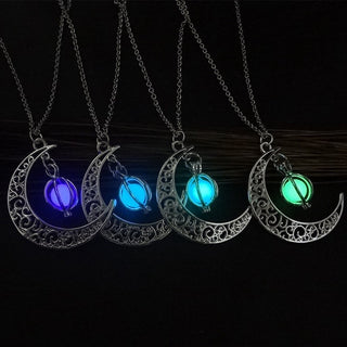 Fashion Moon Luminous Healing Stone Necklace  | Natural Glowing