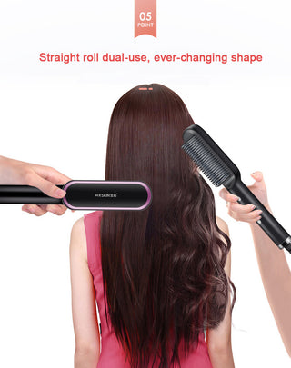 Hair Straightener Comb – 34W PTC Heating Straightening Brush for Effortless Styling