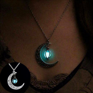 Fashion Moon Luminous Healing Stone Necklace  | Natural Glowing