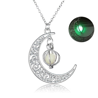 Fashion Moon Luminous Healing Stone Necklace  | Natural Glowing