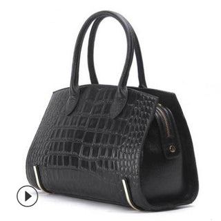 Casual Leather Handbag for Women - Soft Cowhide Shoulder with Animal Print